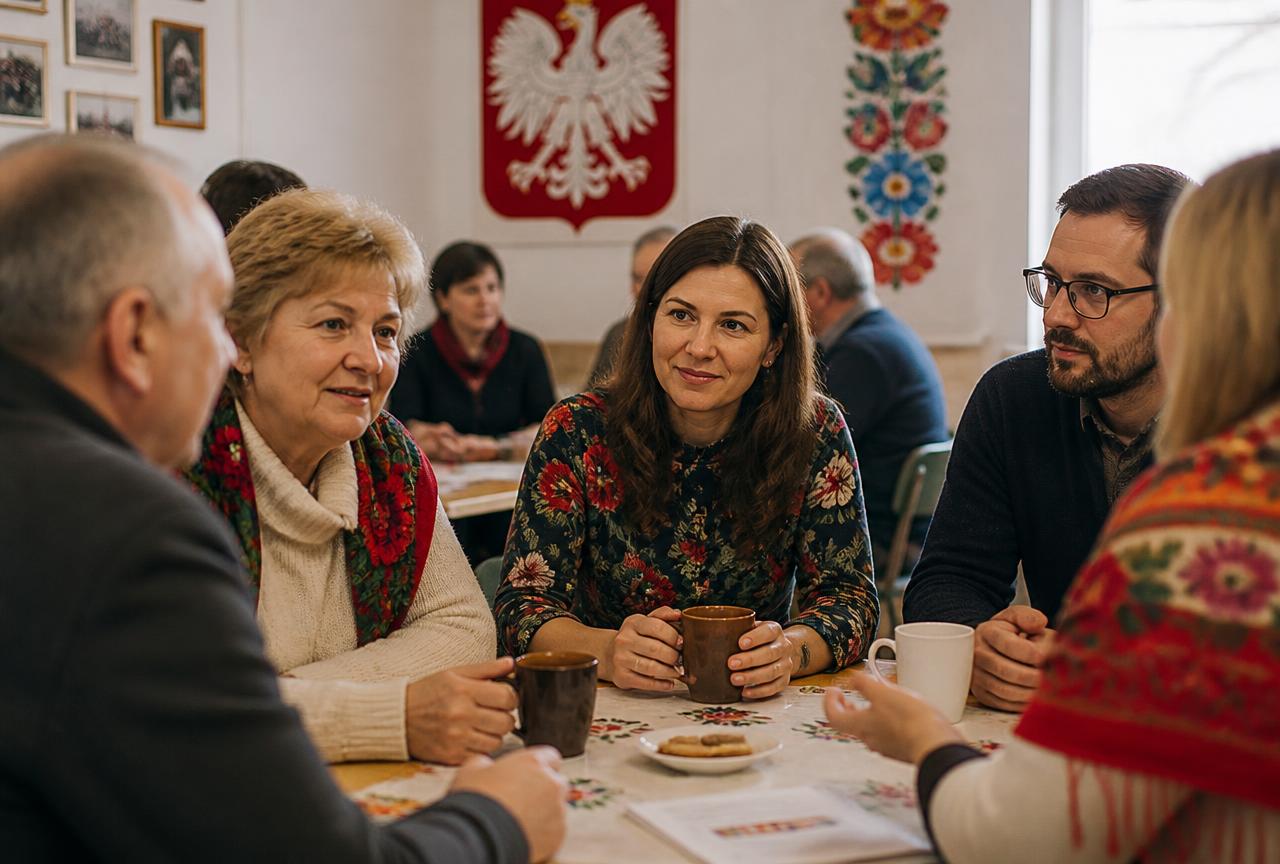 Spotkanie polskiej społeczności przy kawie